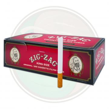Zig Zag Red Full Flavor King Size Cigarette Tubes for Roll Your Own Whole Leaf Tobacco Leaf Only